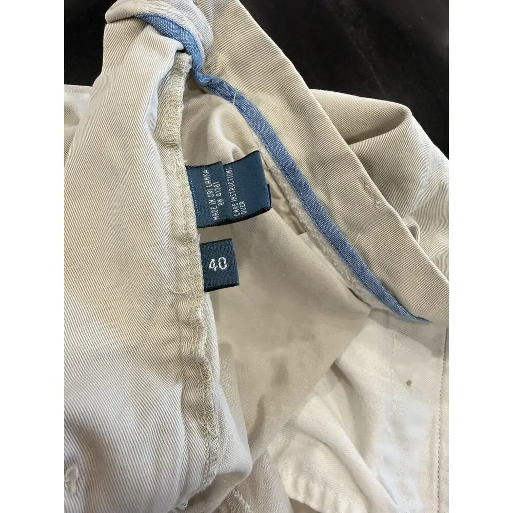 Polo Ralph Lauren Classic Fit Pleated Shorts Mens 40 Beige Khaki Casual Golf